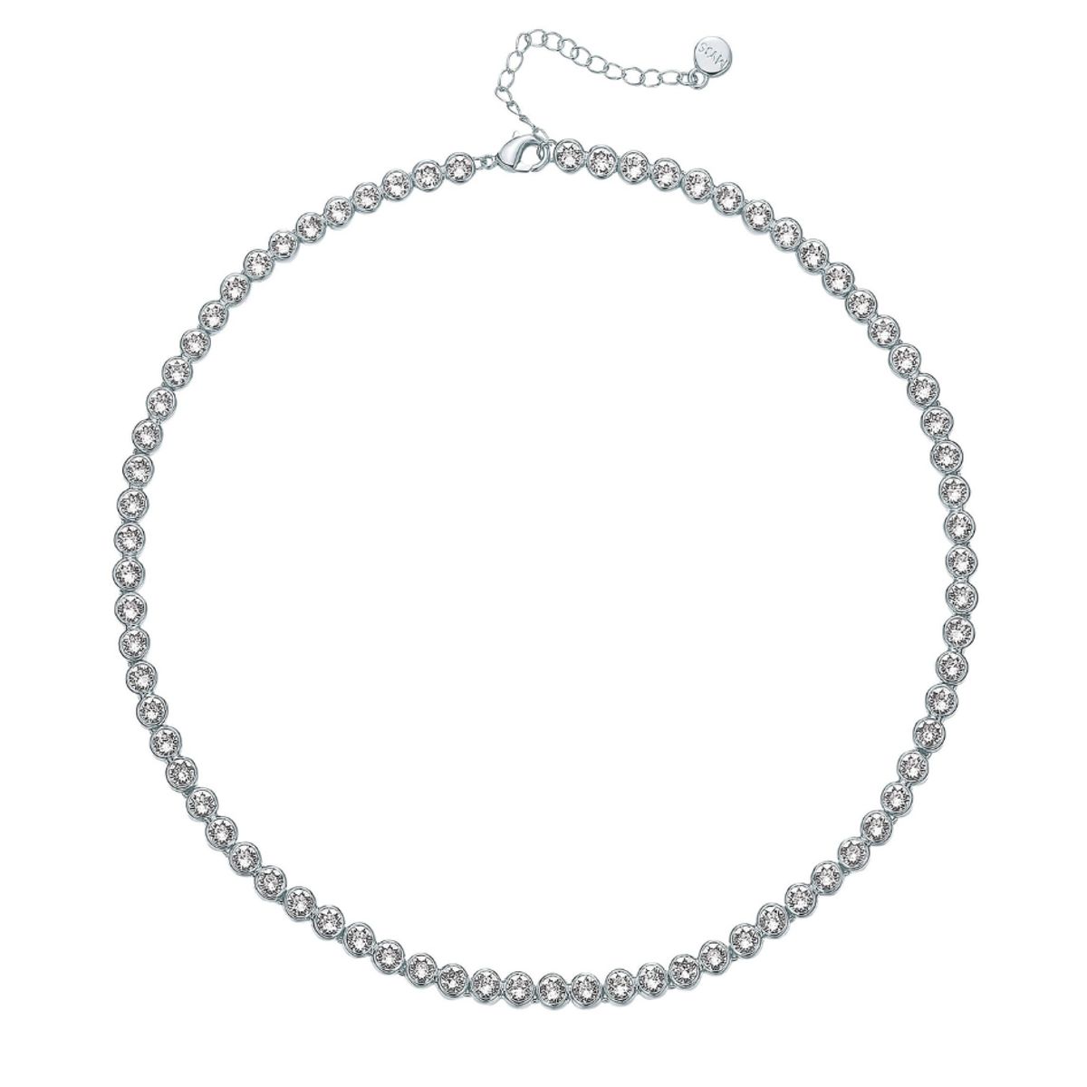 BLOOM CRYSTAL - Collar Tennis Plateado con Cristal Austria Brillo sin límites