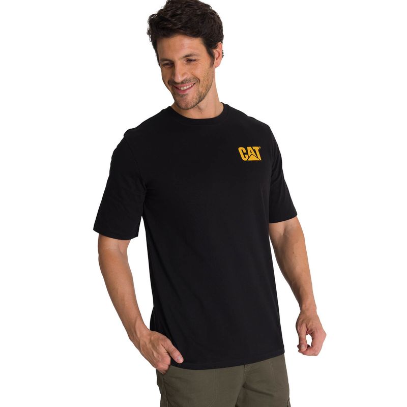 CAT - Polera Manga Corta Hombre Diseño MFW Negro CAT