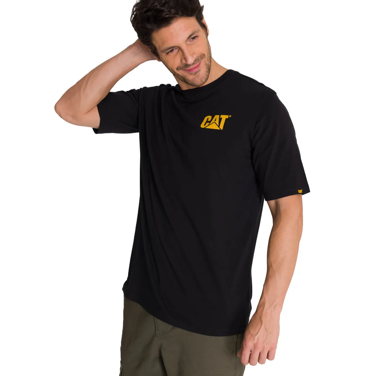 CAT - Polera Manga Corta Hombre Diseño MFW Negro CAT