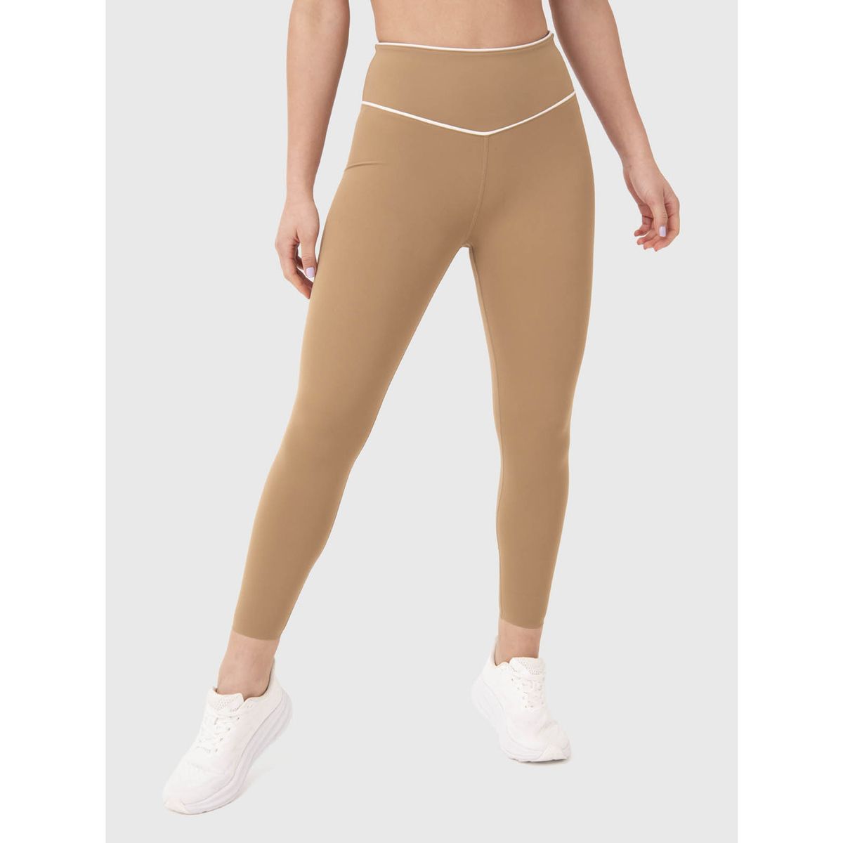 BSOUL - Calza Deportiva Mujer Piping Ankle Café Claro BSOUL
