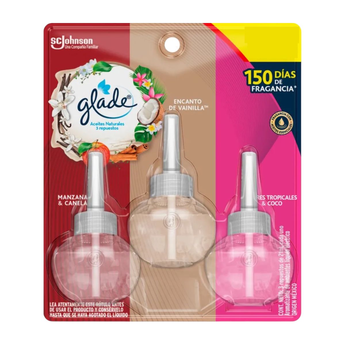 Glade Recarga Aceite Aromas Mixtos 21ml Pack 3, marca GLADE - Foto Principal