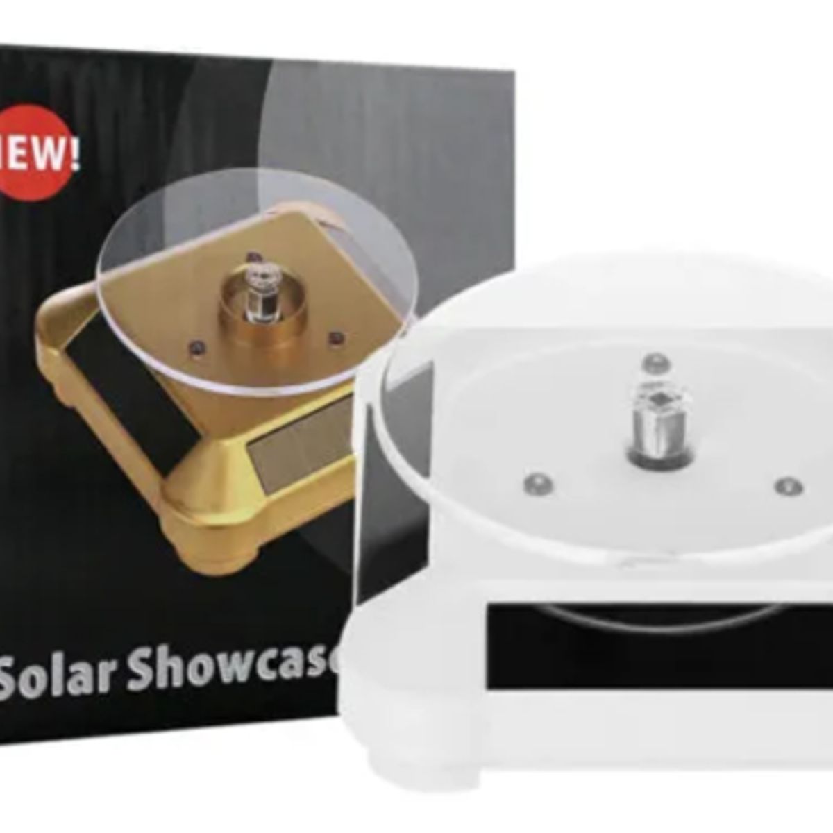 GENERICO - Exhibidor Mostrador De Joyas Giratorio 360° Panel Solar