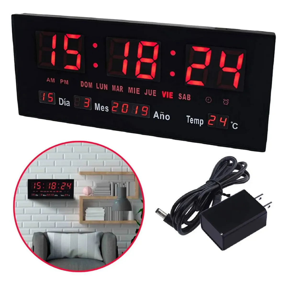 GENERICO - Reloj Digital De Pared Con Pantalla Led Maka