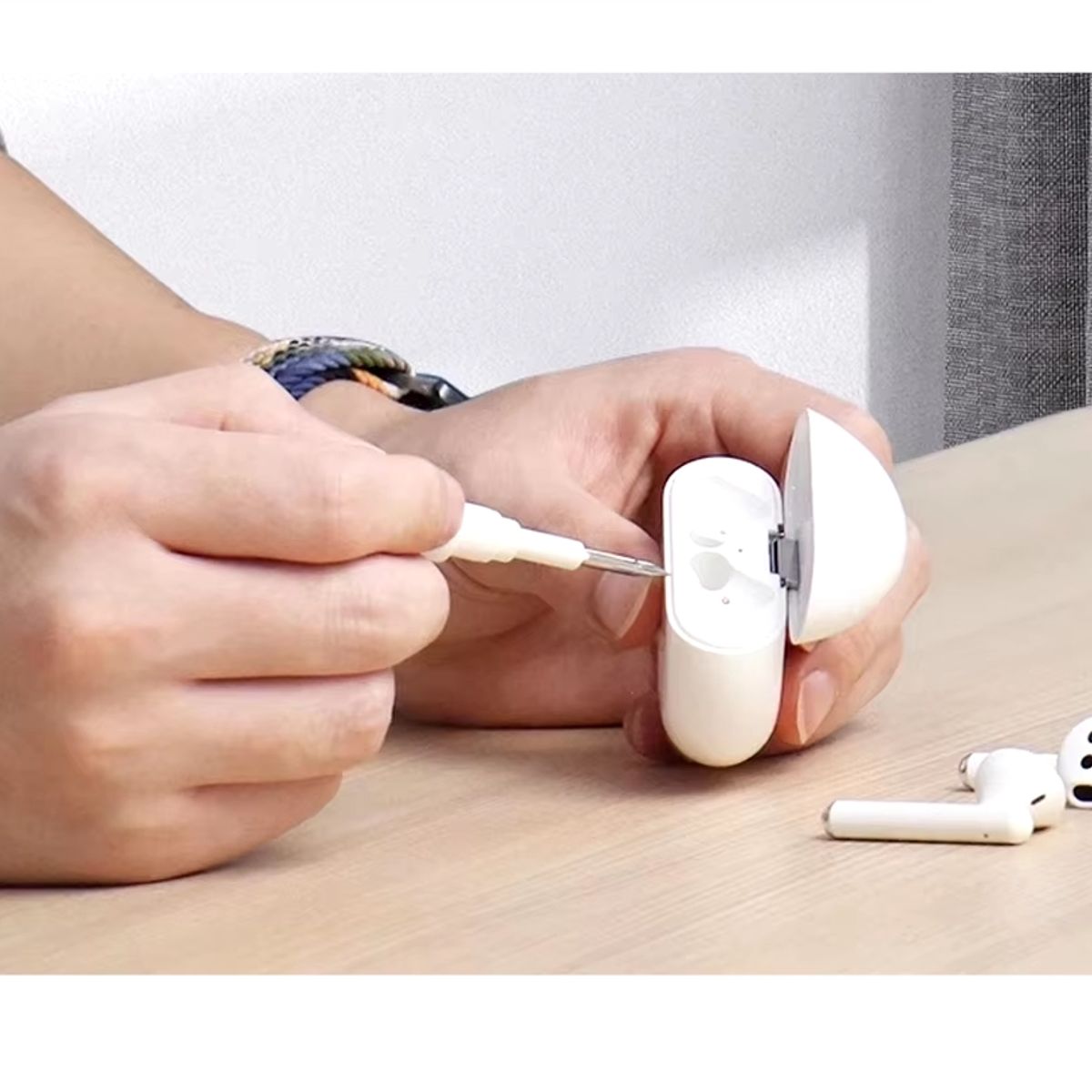 GENERICO - Lápiz limpiador de airpods color blanco