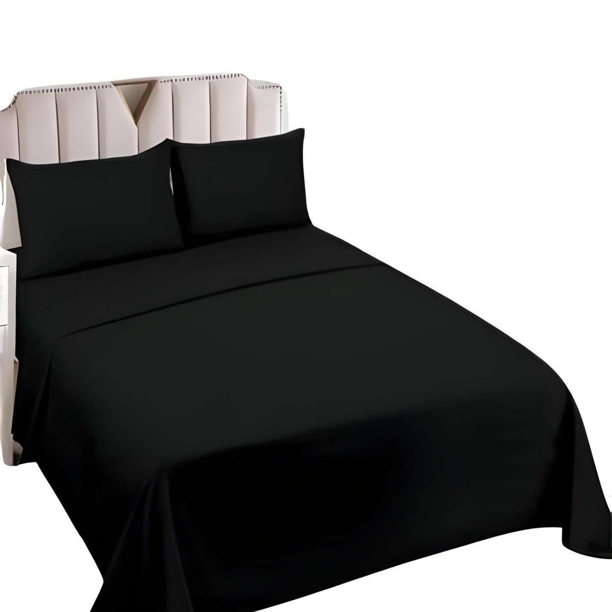 GENERICO - SET DE SABANAS SUPERKING NEGRO