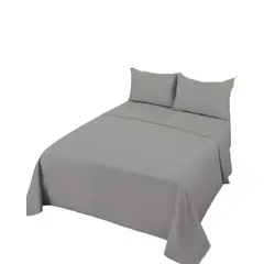 GENERICO - SET DE SABANAS SUPERKING GRIS