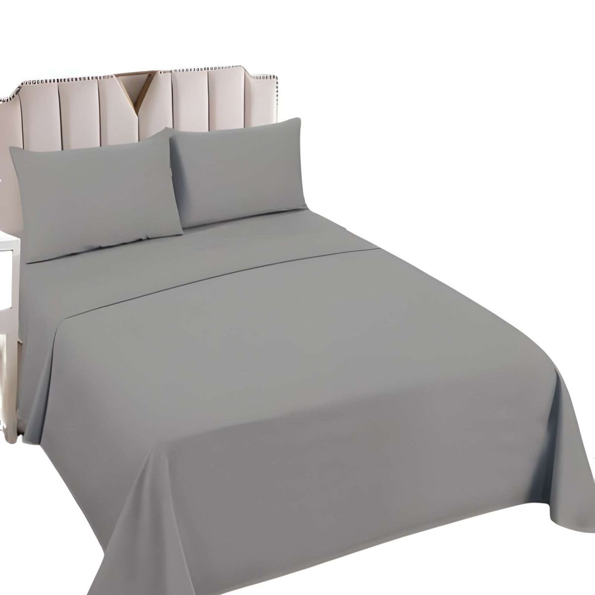 GENERICO - SET DE SABANAS 2 PLAZAS GRIS