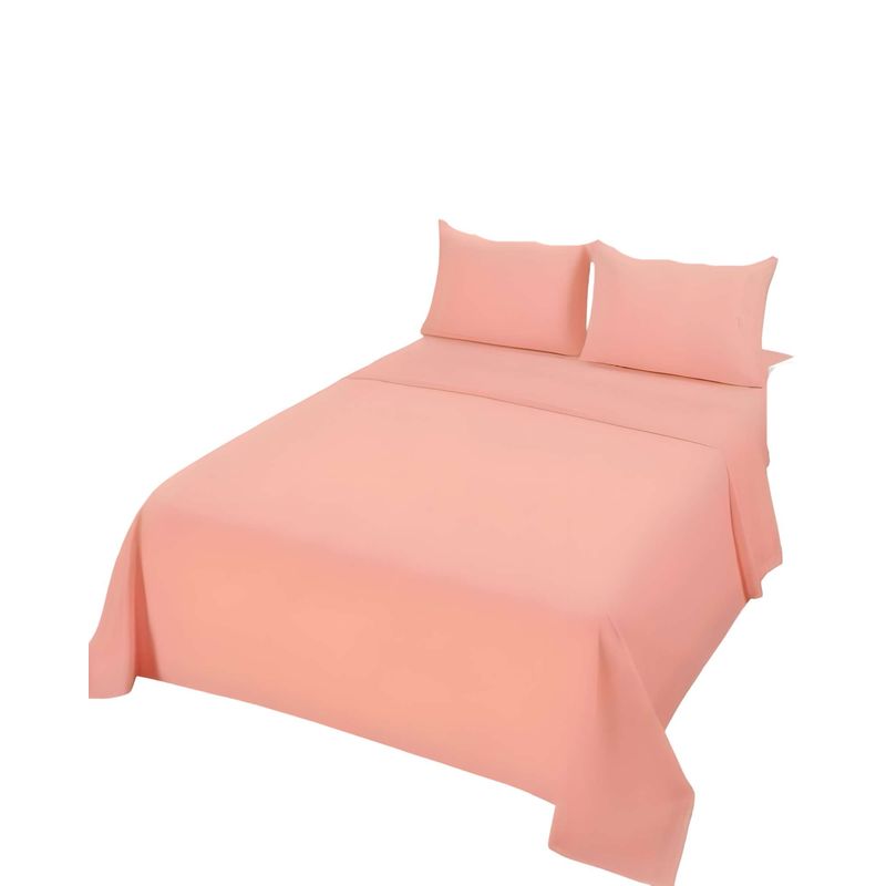 GENERICO - SET DE SABANAS 2 PLAZAS SALMON