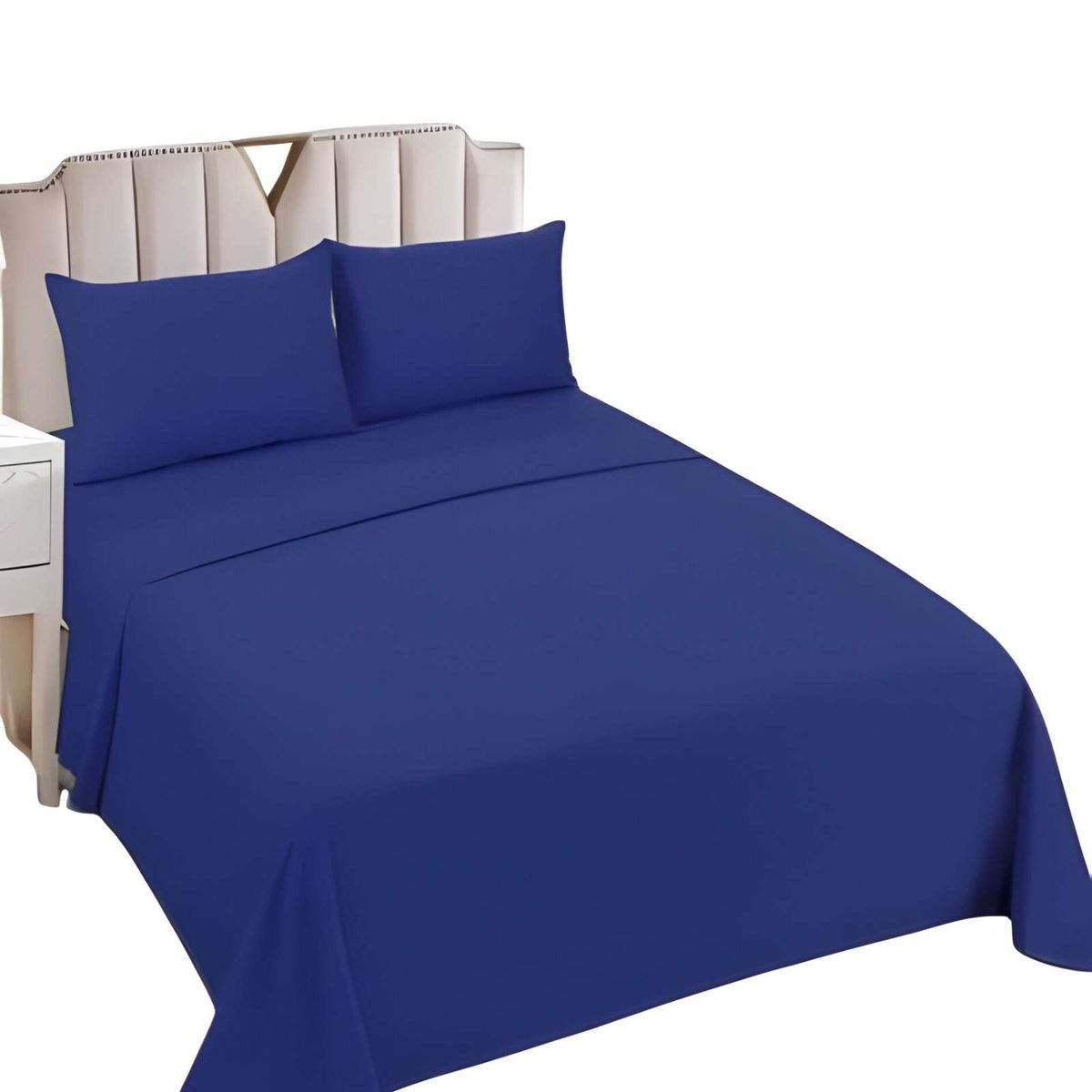 GENERICO - SET DE SABANAS 2 PLAZAS AZUL MARINO