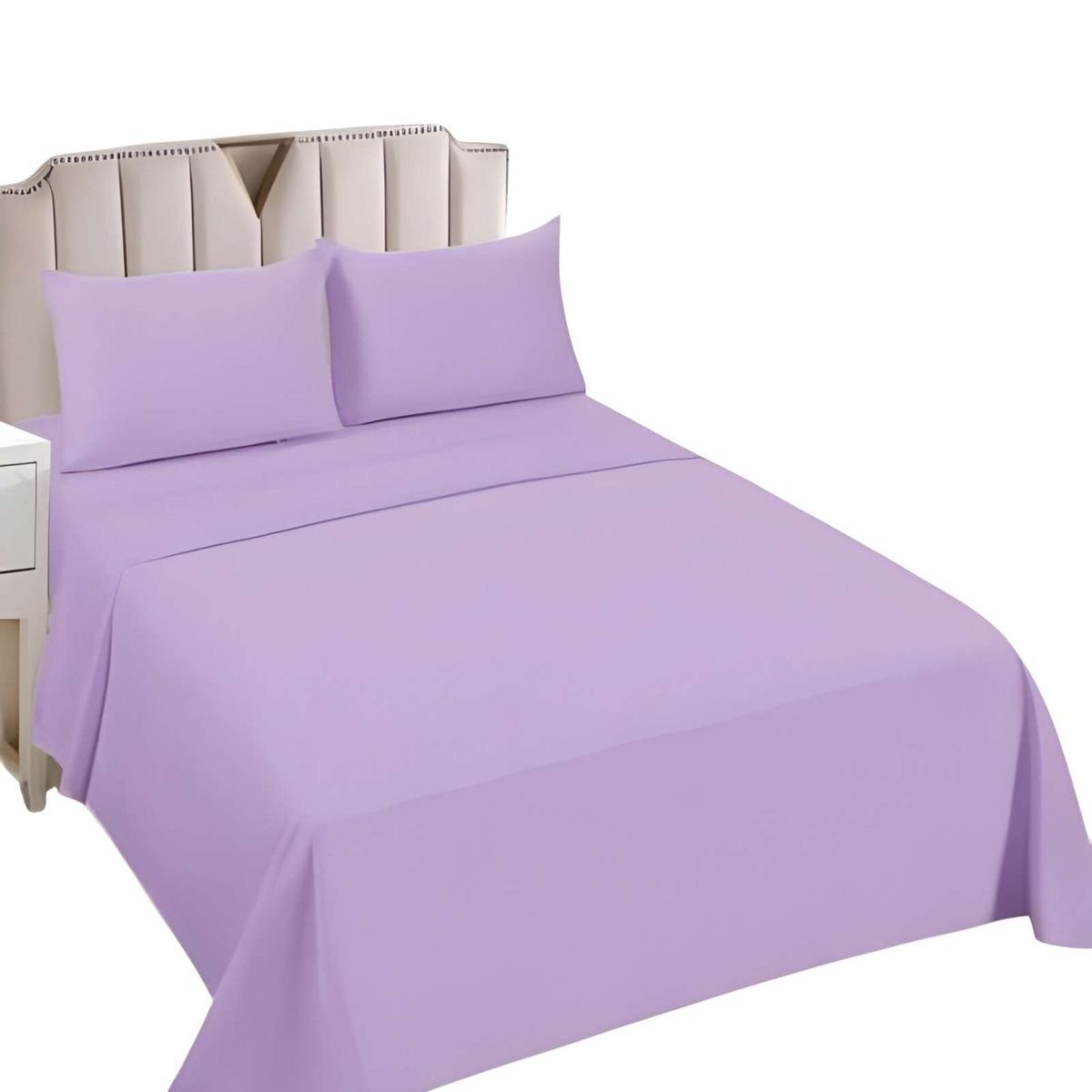 GENERICO - SET DE SABANAS PLAZA Y MEDIA LILA