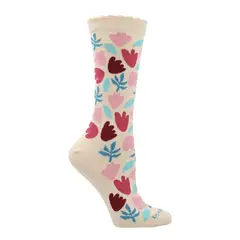 AZALEIA - Calcetines Flower Mujer Beige