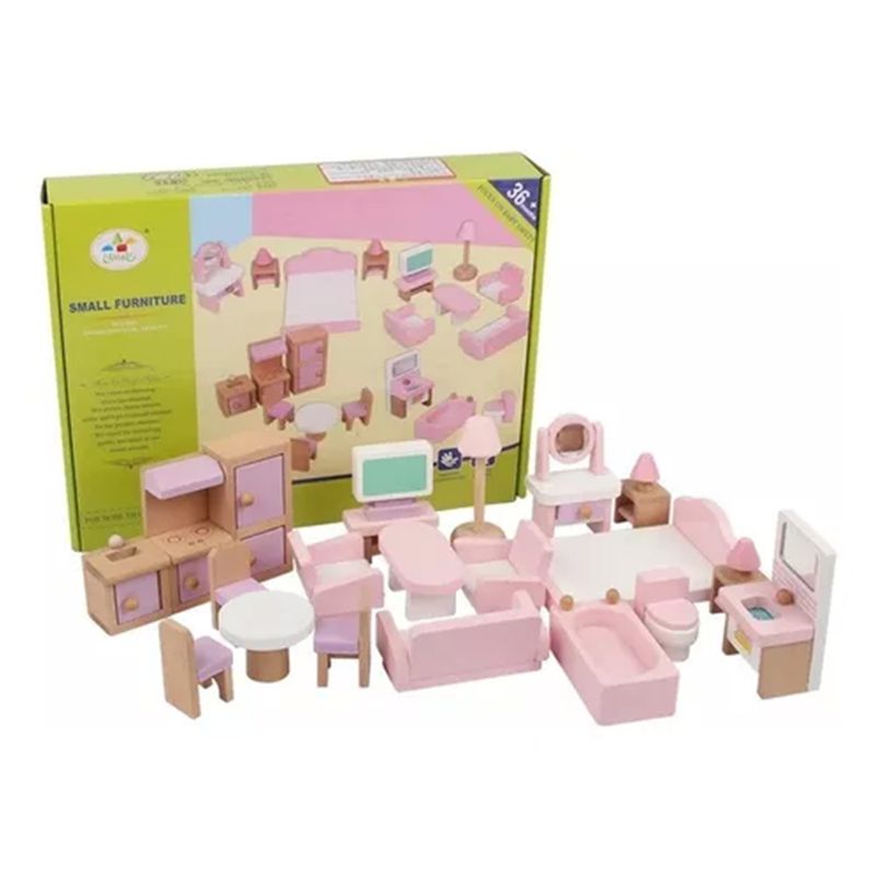 ATURE - Set De Muebles De Madera Para Casa Muñecas 22 Piezas Juego C