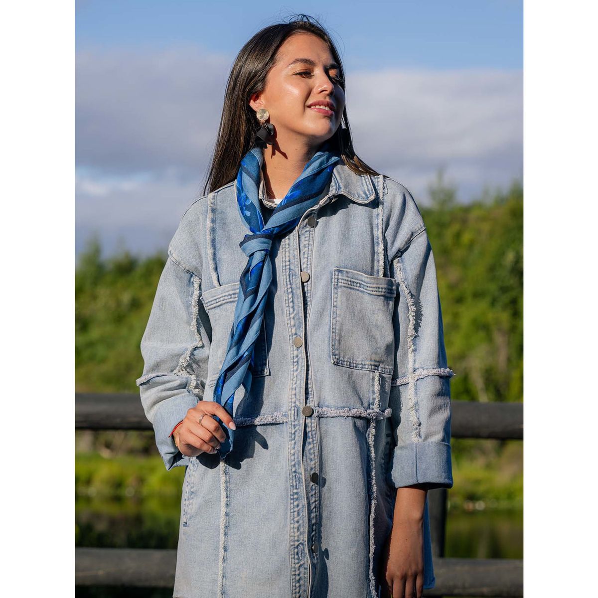AZALEIA - Pañuelos Iris Scarf Mujer Azul AZALEIA