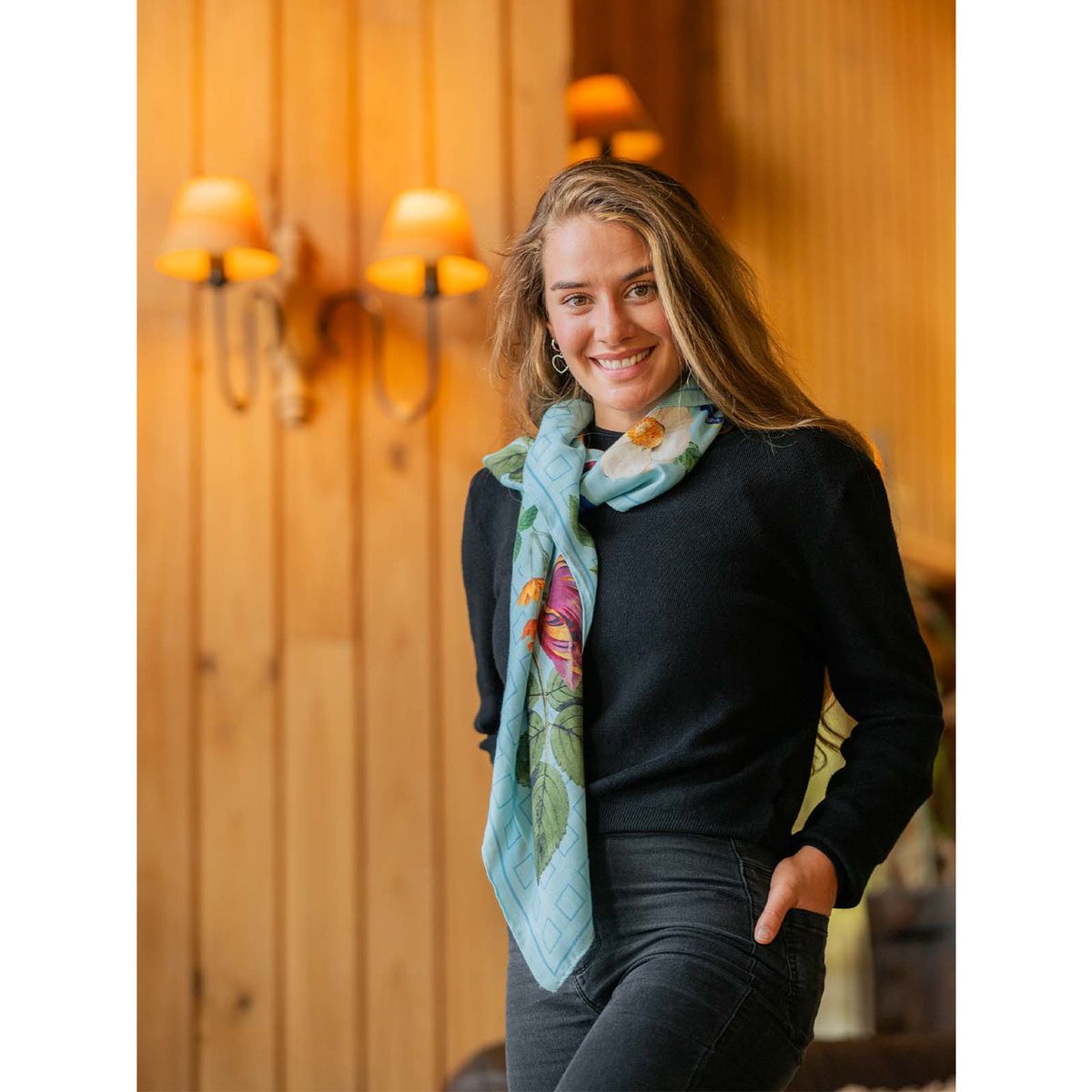 AZALEIA - Pañuelos Bego Scarf Mujer Celeste AZALEIA