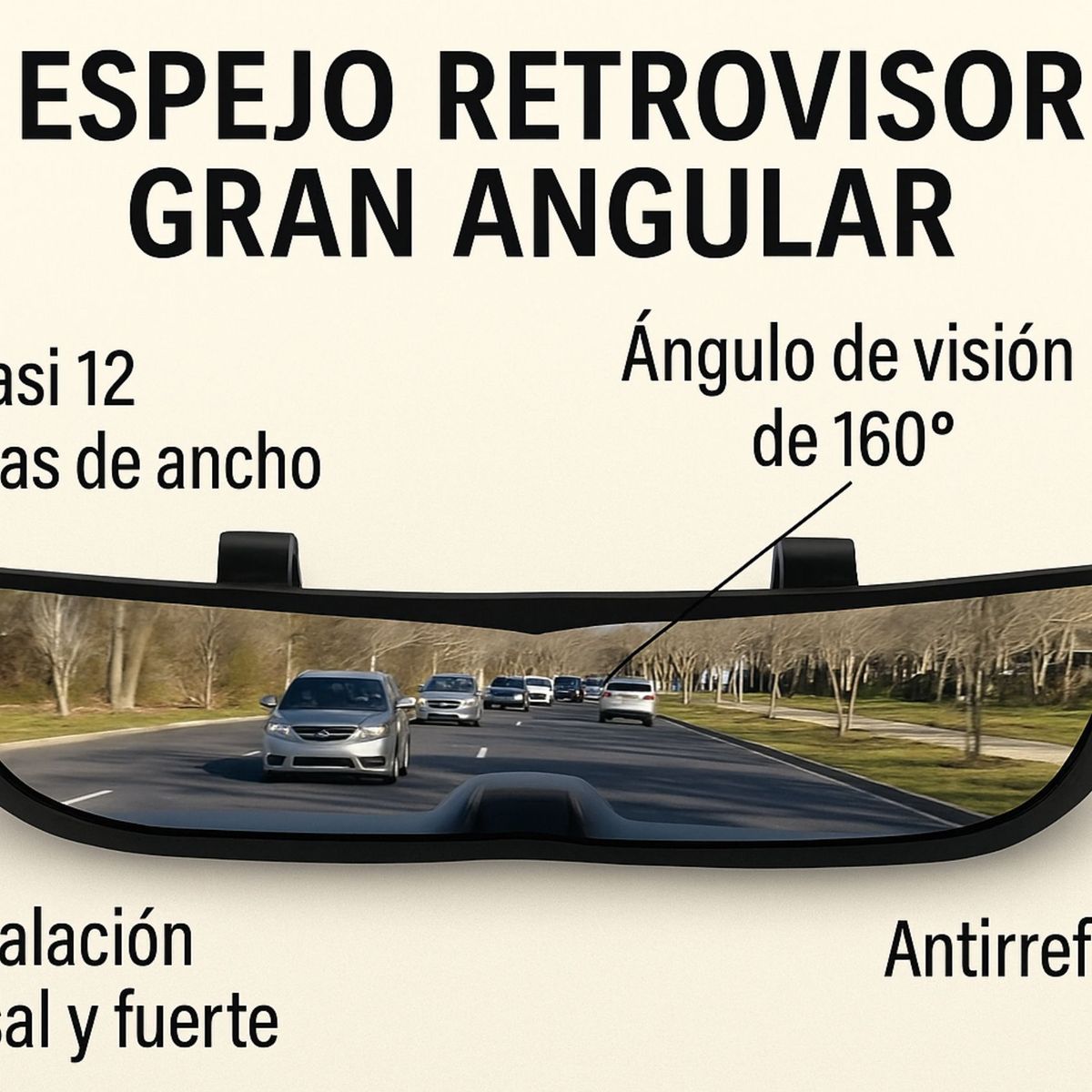 MOVI - Espejo Retrovisor Panorámico Gran Angular 160°