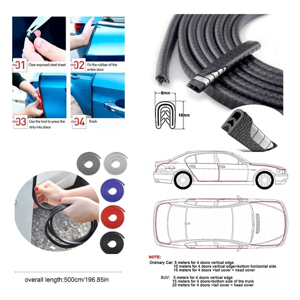 GENERICO - Moldura De Auto Protectora Puerta