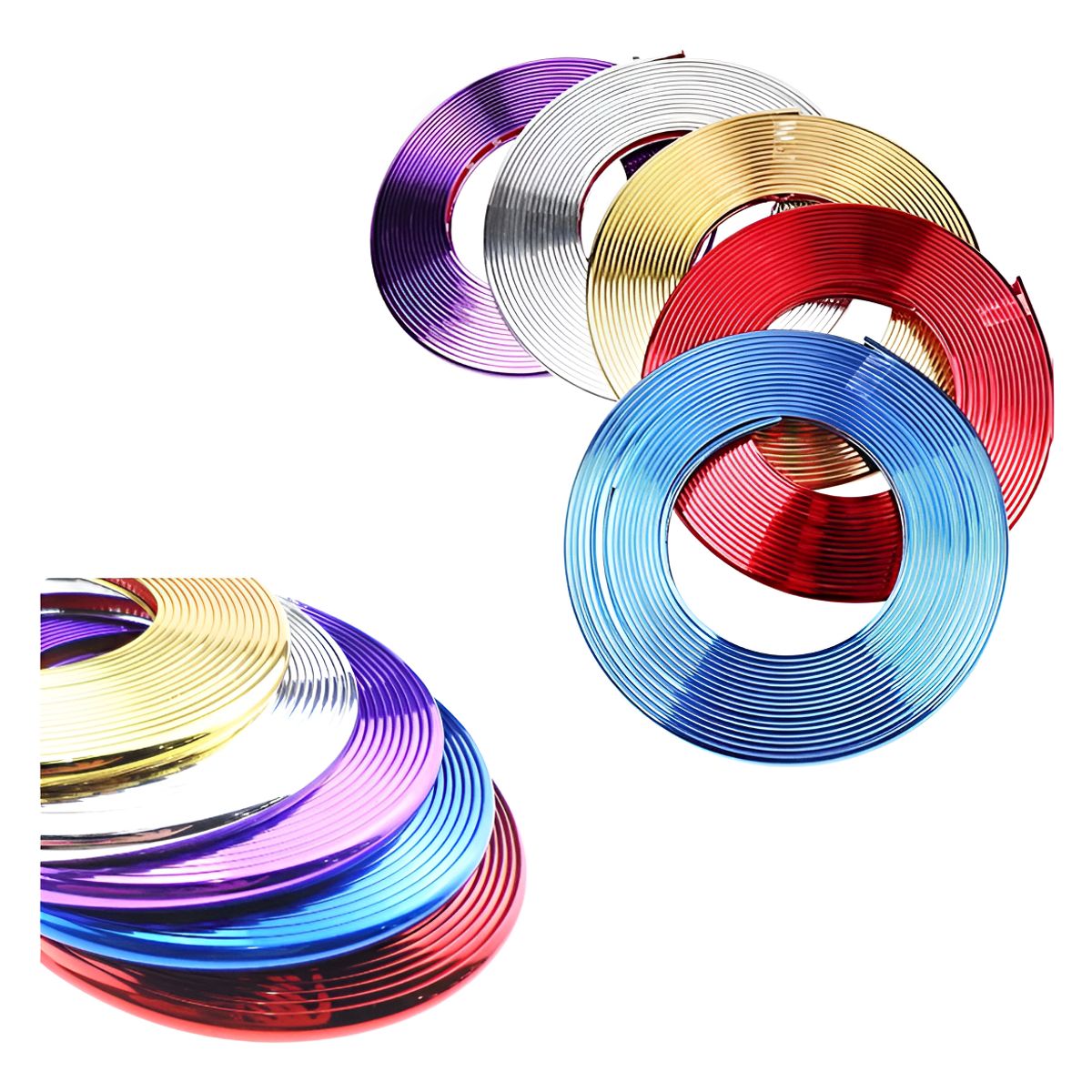 GENERICO - Moldura Embutida Llanta Mot Amarillo Rojo Azul Gris Lila