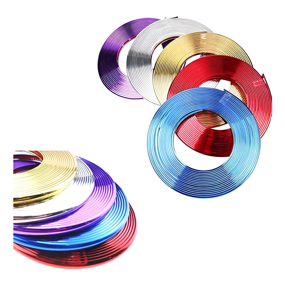 GENERICO - Moldura Embutida Llanta Mot Amarillo Rojo Azul Gris Lila