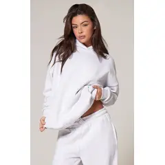 VELT - Polerón Buzo Gris Claro Mujer Algodón