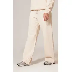 VELT - Pantalón Beige Mujer Algodón Pantalón Recto