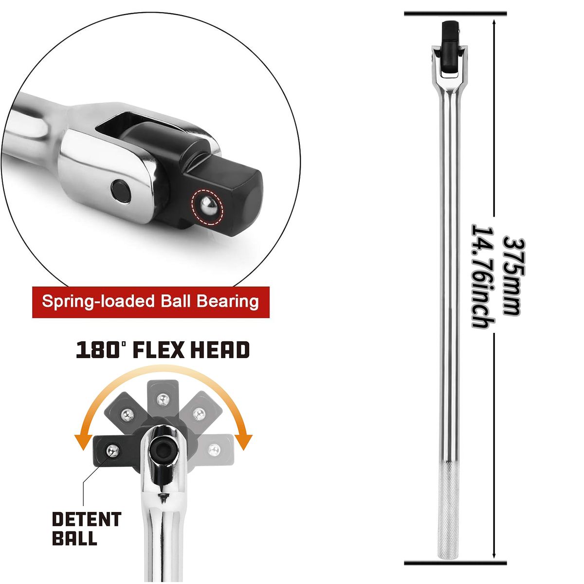 ATURE - Barrote Fuerza Palanca Manija Mango Articulado 1/2 37.5 Cm