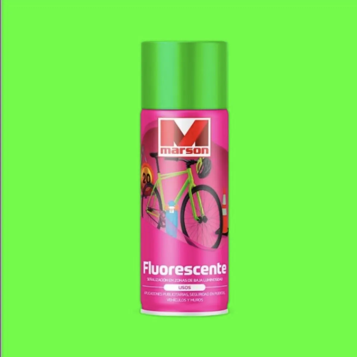 PINTURA FLUORESCENTE SPRAY VERDE MARSON 485ML, marca MARSON - Foto Principal