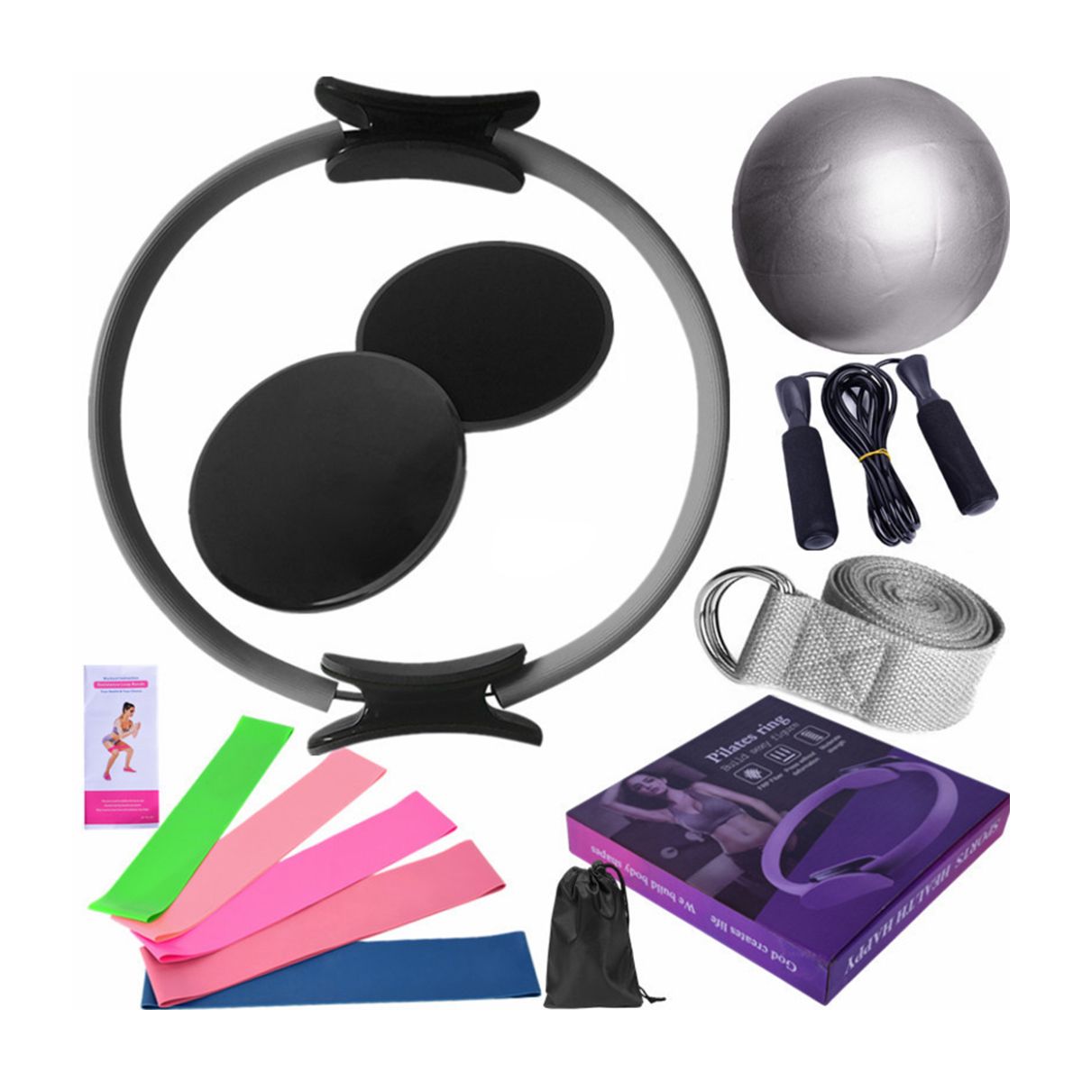 KINDA NICE - Set De Fitness De 14 Piezas Con Pelota De Yoga Deporte