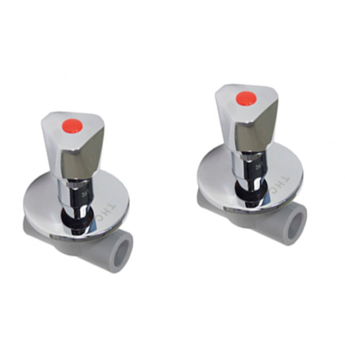 GENERICO - VALVULA DE CIERRE CROMADA PPR ROJOAZUL 32MM