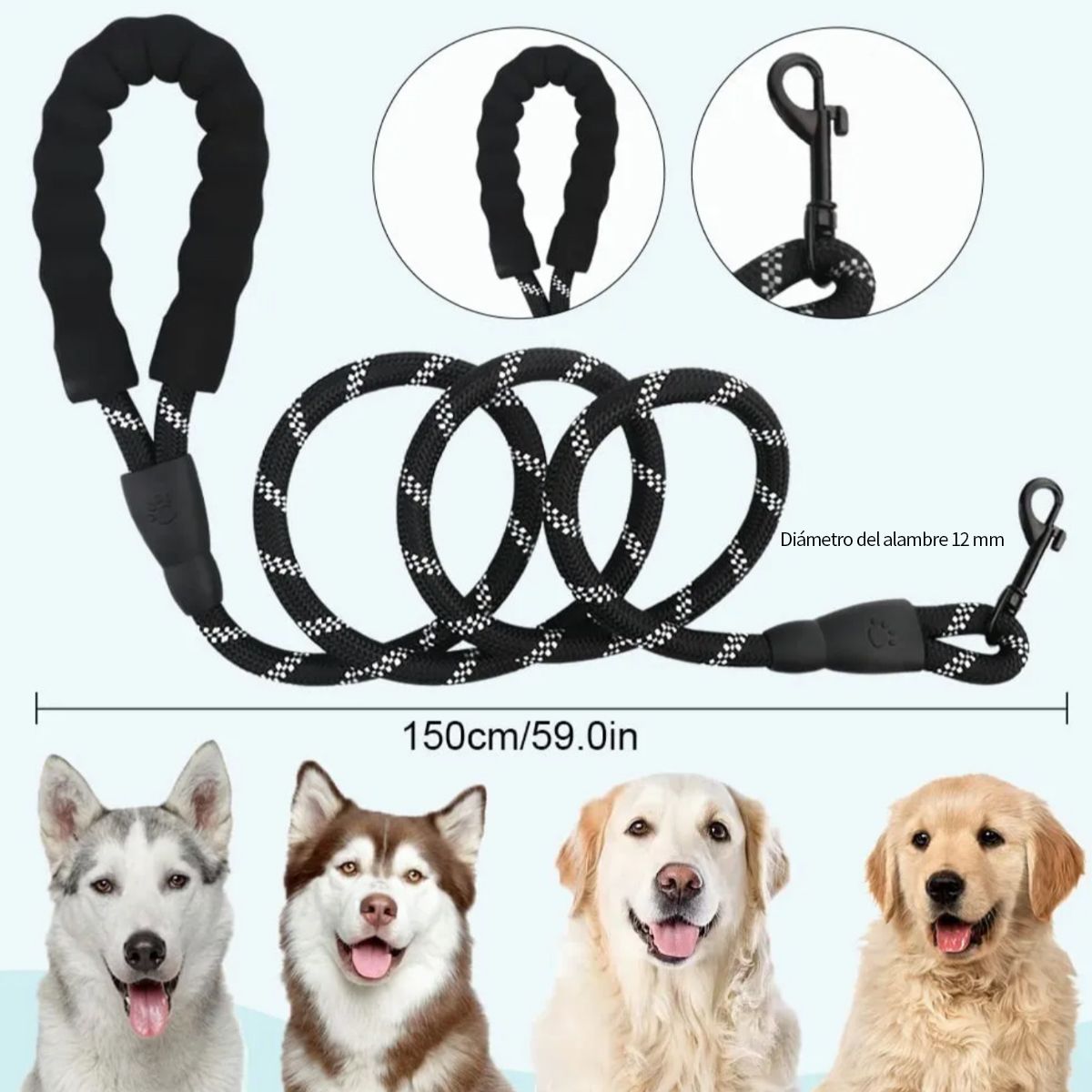 KINDA NICE - Correa Especial Para Perros Pequeño Y Grandes Y Mascota 15m