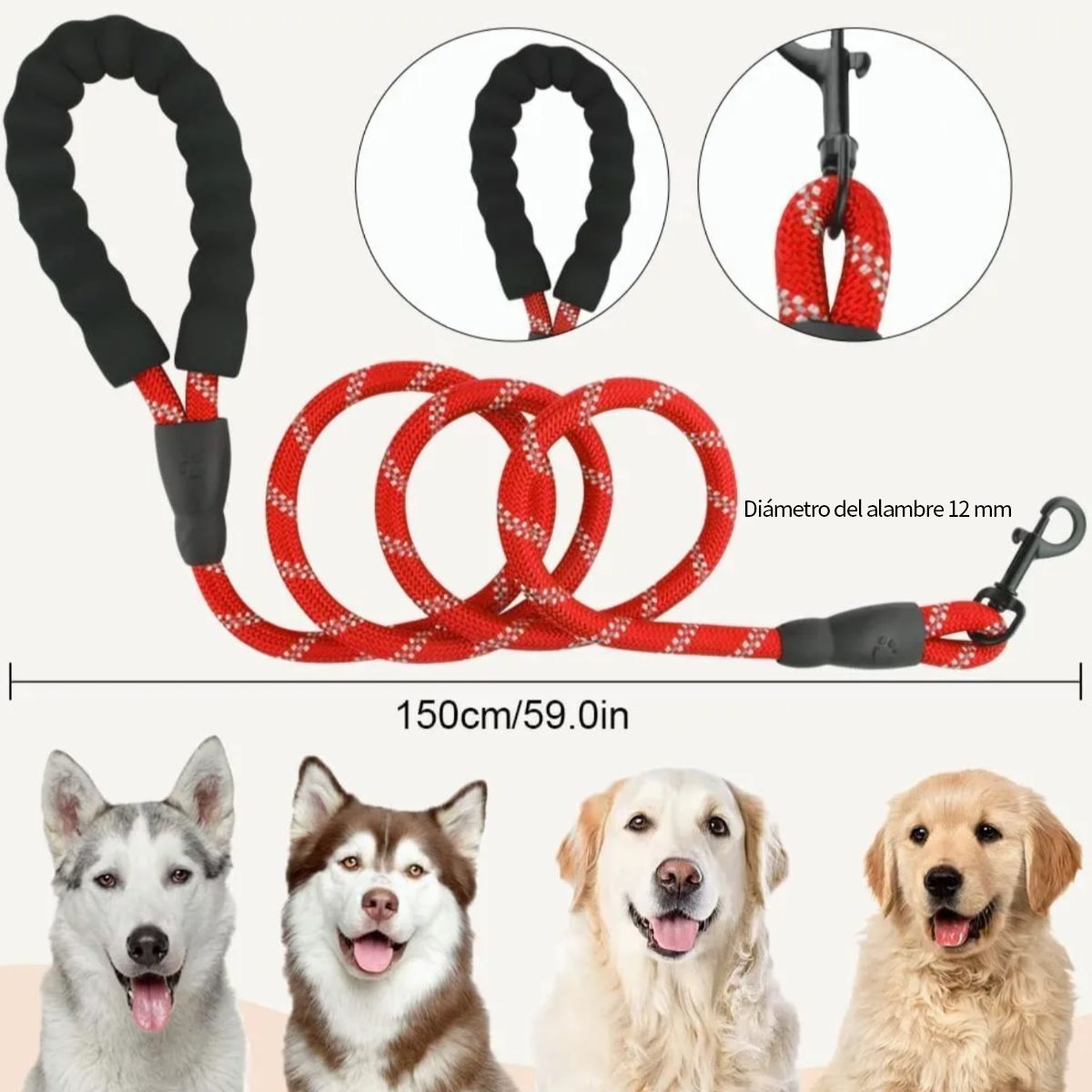 KINDA NICE - Correa Especial Para Perros Pequeño Y Grandes Y Mascota 15m