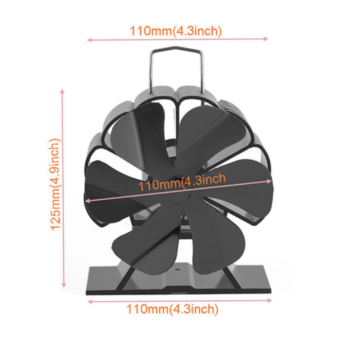 KINDA NICE - Ventilador Estufa A Leña 6 Aspas Chimenea Sin Electricidad
