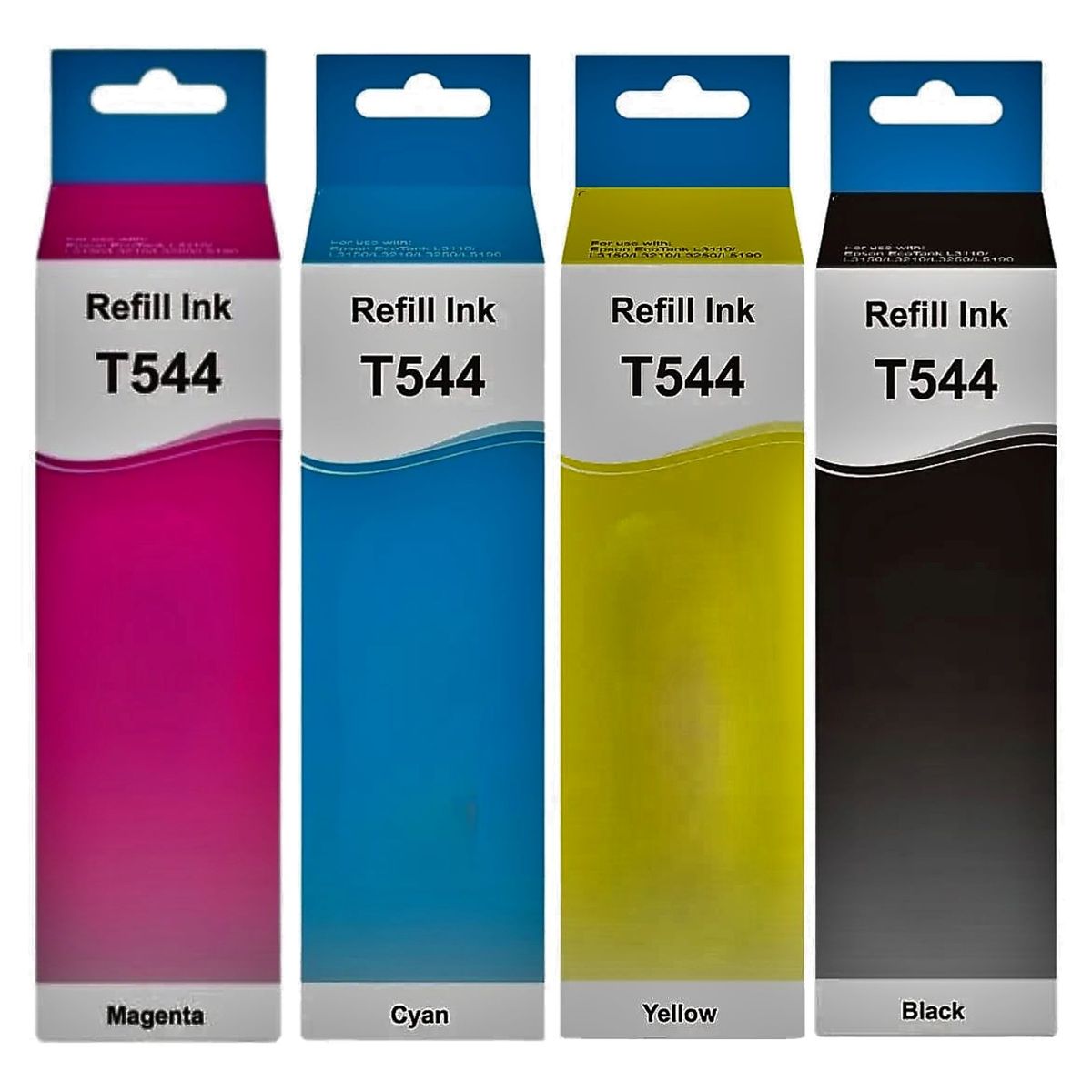 GENERICO - Pack 4 Tintas Con Boquillas T544 Alternativo L3110-L3158