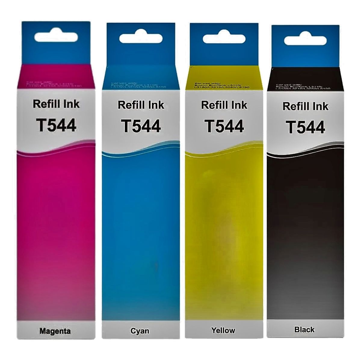 GENERICO - Pack 4 Tintas Con Boquillas T544 Alternativo L3110-L3158