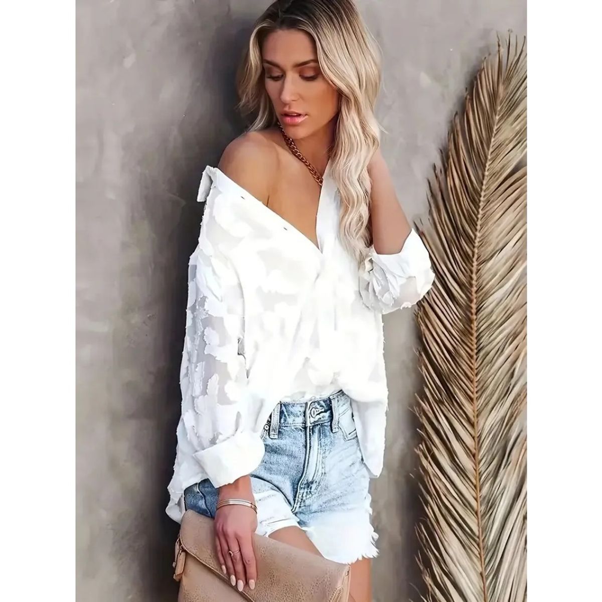 GIOIO - Camisa De Manga Larga Informal Holgada A La Moda Para Mujer