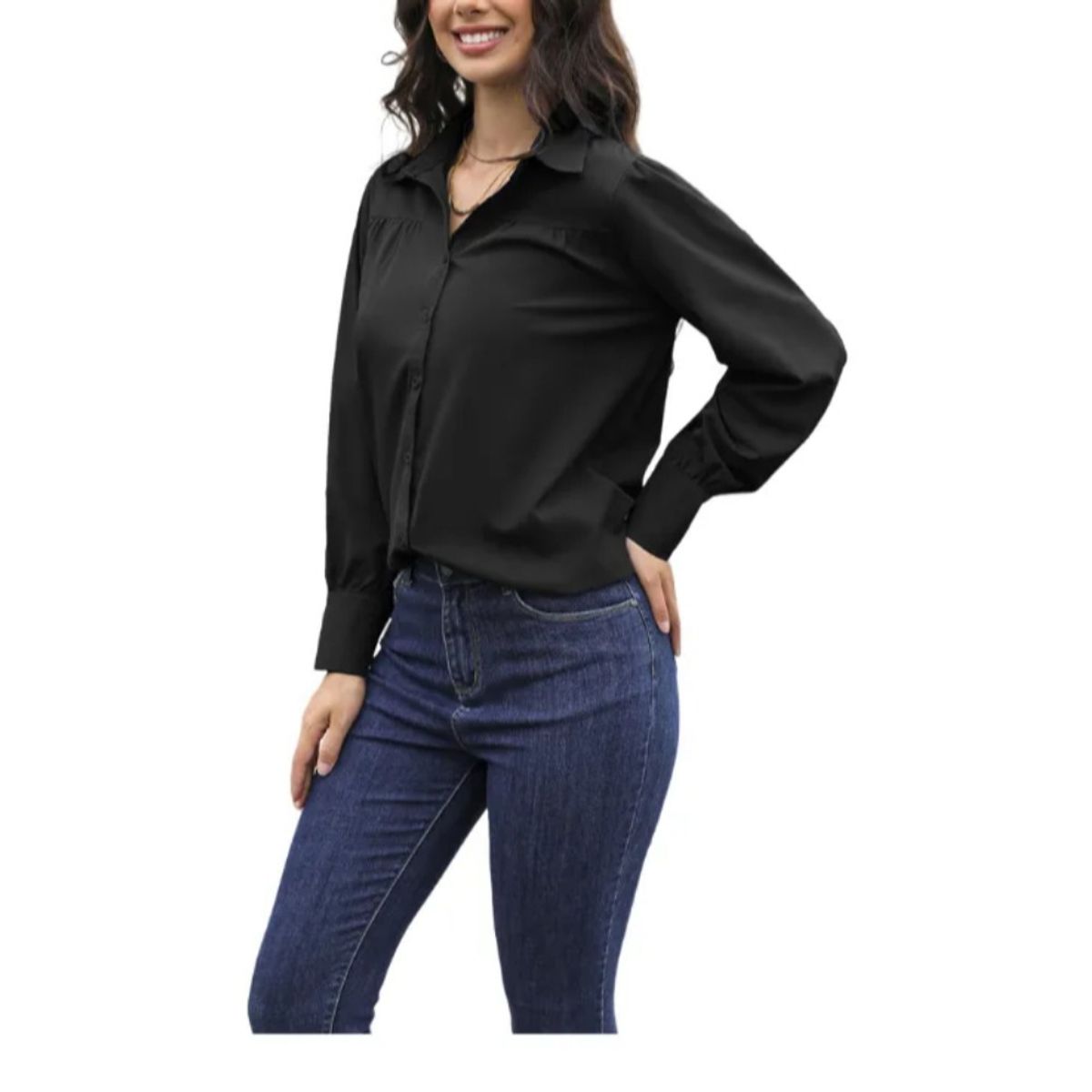 GIOIO - Camisa De Moda Para Mujer De Manga Larga Y Manga Farol