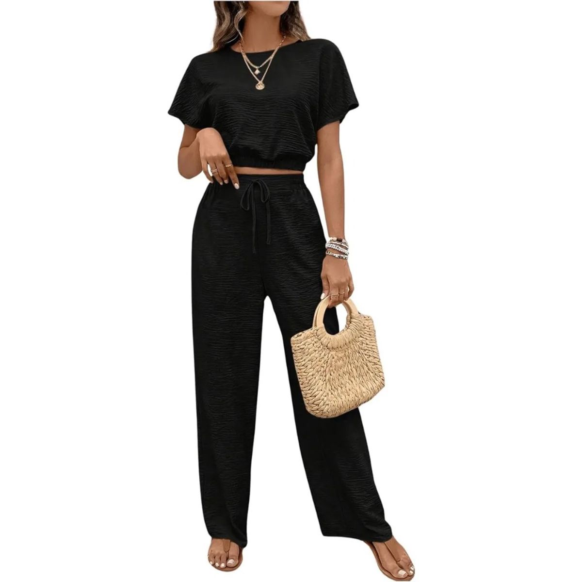 GIOIO - Conjunto Casual De Dos Piezas Con Textura Para Mujer