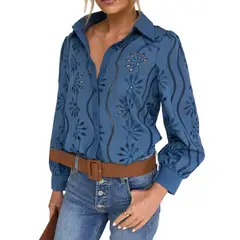 GIOIO - Chaqueta Holgada Calado Manga Globo Urbano Premium​