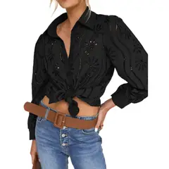 GIOIO - Chaqueta Holgada Calado Manga Globo Urbano Premium​