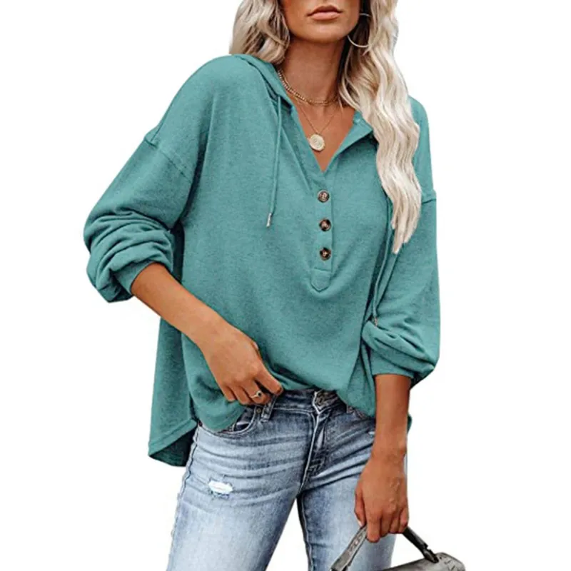 GIOIO - Buzo Liso Holgado Capucha Casual Figura Esbelta​