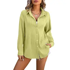 GIOIO - Camisa Ondas Holgada Urbana Figura Esbelta​