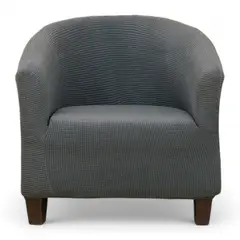 GENERICO - Funda De Poltrona Elasticada Cuadrille Texturizada Color Gris