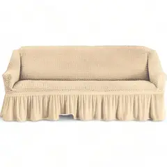 GENERICO - Fundas Cubre Sillón Turca Sofá De 3 Cuerpos Elasticada Crema