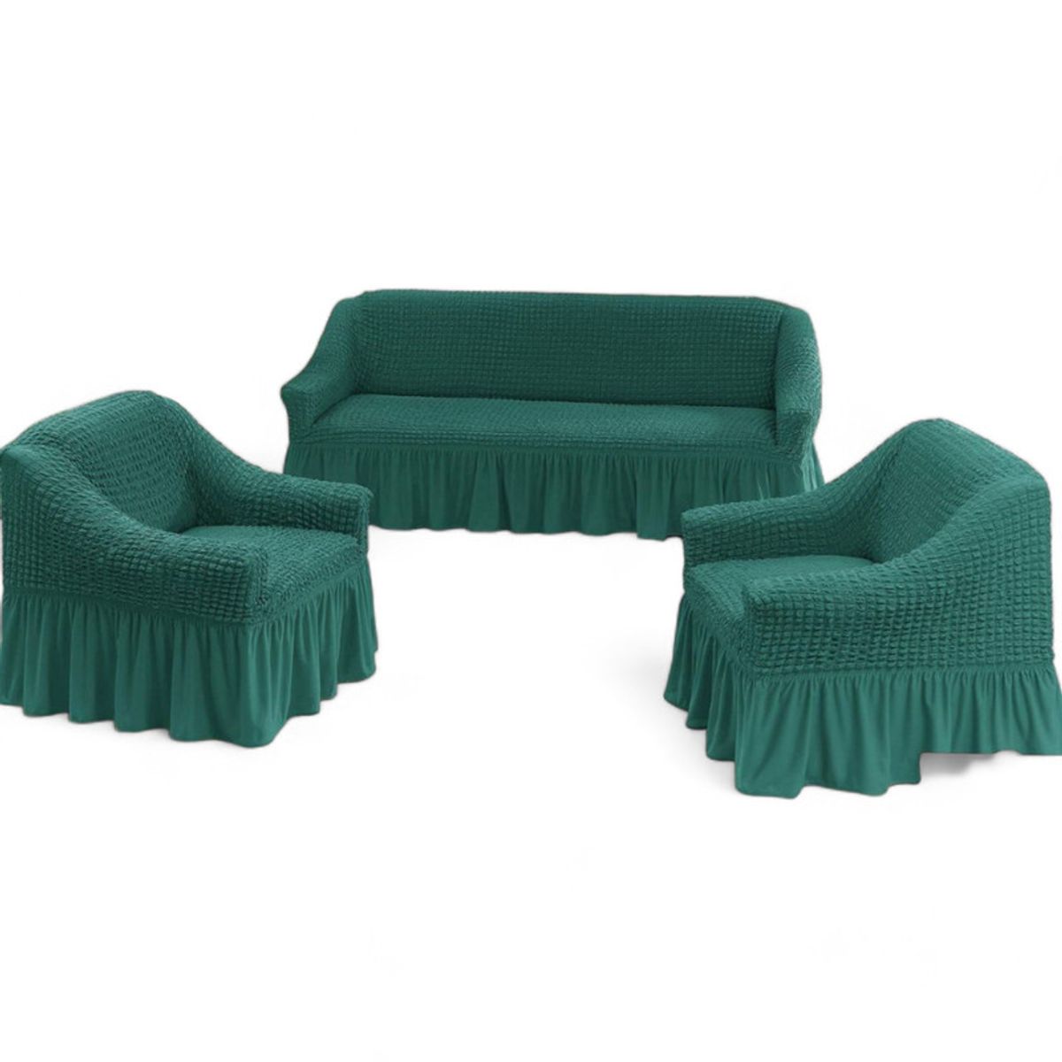 GENERICO - Juego Fundas Sillon Turca Sofa Living 1+1+3 Elasticada Turquesa