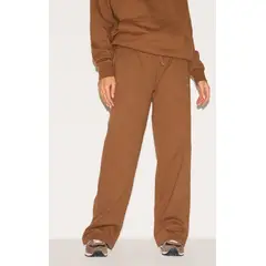 VELT - Pantalón Recto Café Claro Mujer Buzo de Algodón