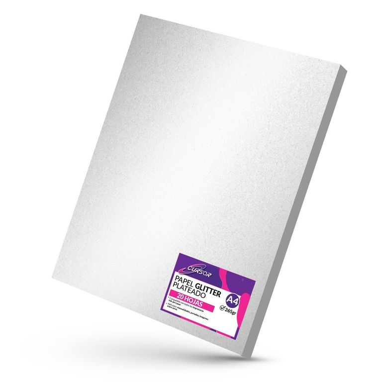 Papel Fotografico Glitter Glossy Plateado 20hjs A4