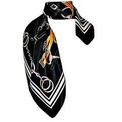 VIVAFELICIA - Pañuelo Seda Aperos Negro