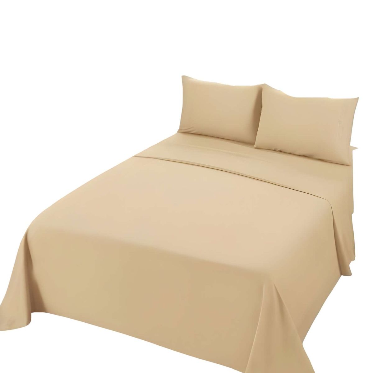 GENERICO - JUEGO DE SABANAS 2 PLAZAS CAFÉ