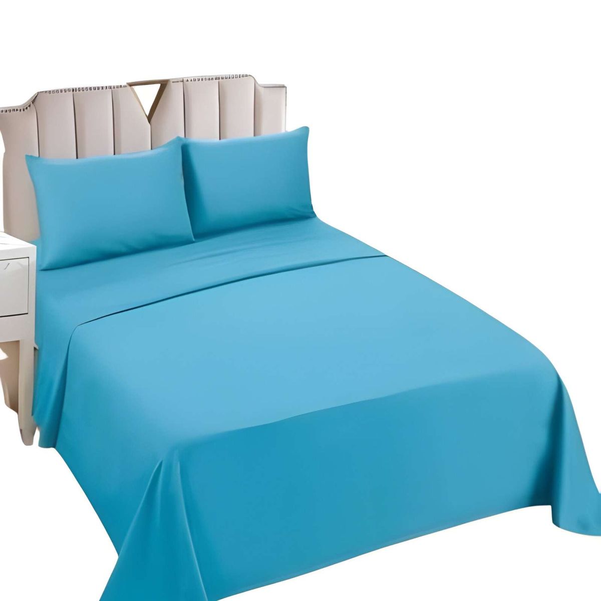 GENERICO - JUEGO DE SABANAS 2 PLAZAS CELESTE