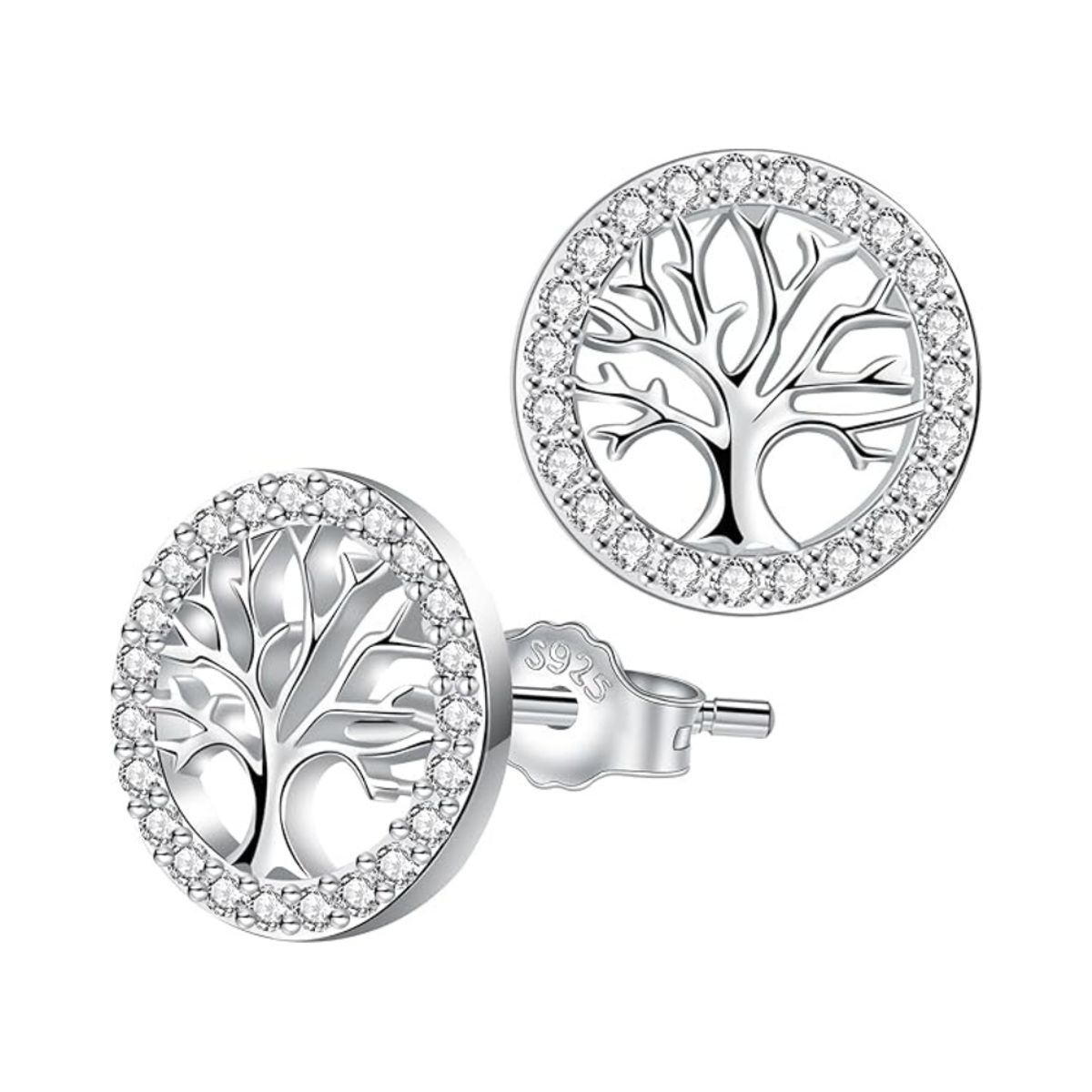 GENERICO - Aros De Plata Arbol De La Vida Con Circonitas