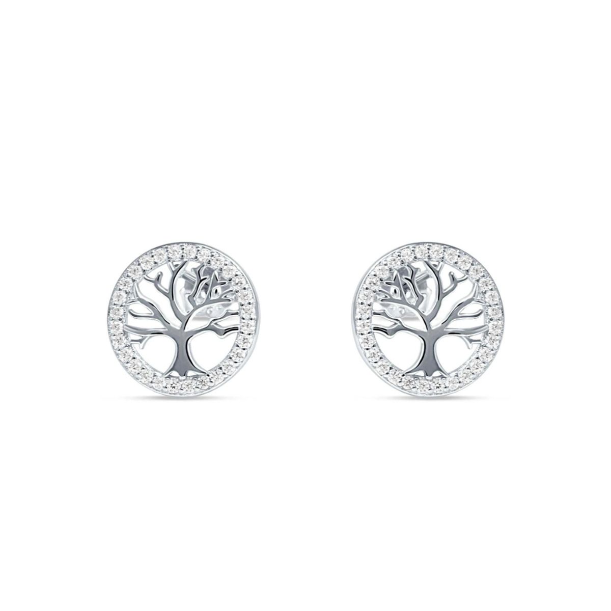 GENERICO - Aros De Plata Arbol De La Vida Con Circonitas